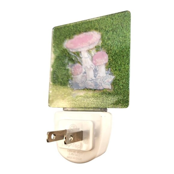 Hedgehog Mushroom Night Light With Green Glitter & Blue light Plug-In - Picture 5 of 6